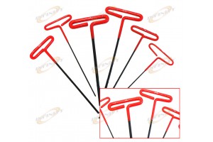 6pc SAE Long T-Handle Hex Key Wrench Set Soft-Grip